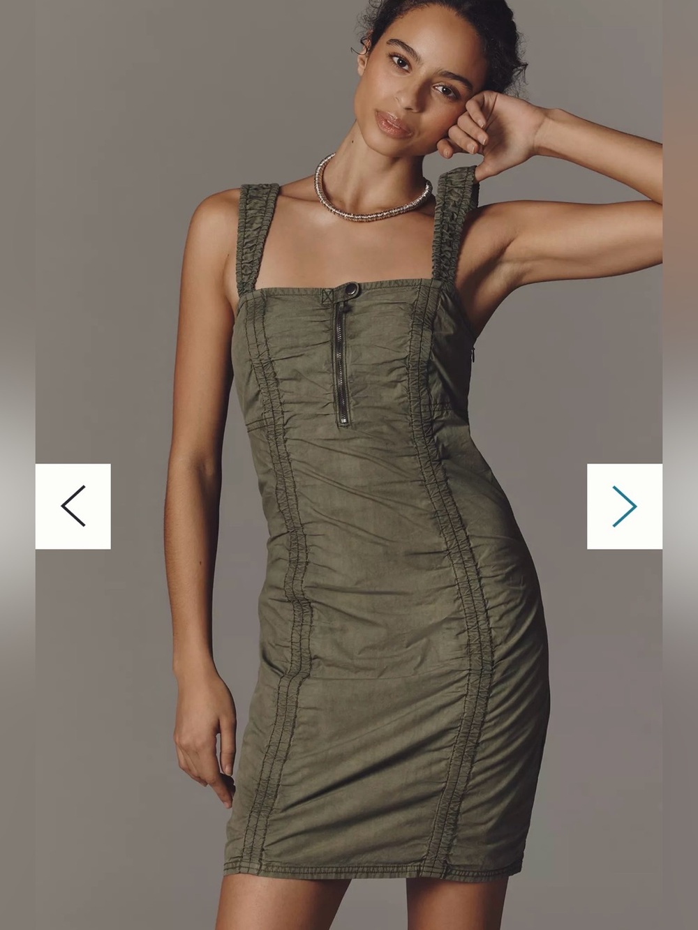 NWT Anthropologie Pilcro Smocked Olive Mini Dress
